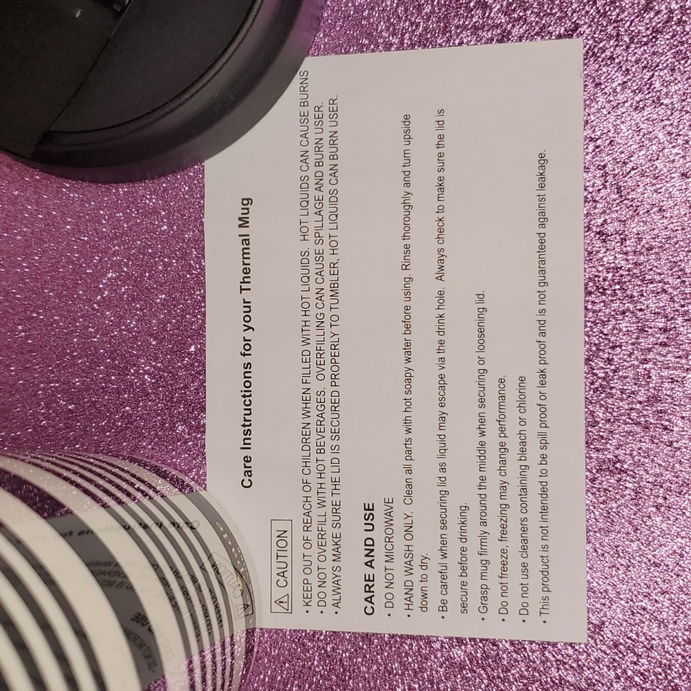 Kate Spade ♠️❤️NWT❤️♠️ "Black Stripe" 16 oz. Thermal Travel Mug♠️❤️♠️❤️♠️❤️ - Picture 8 of 10